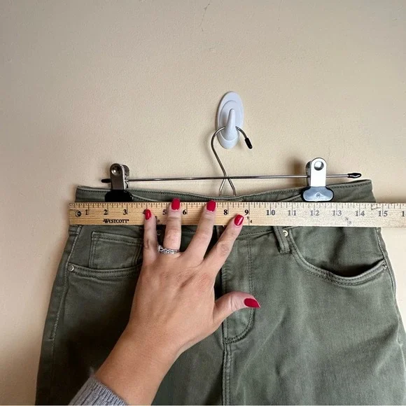 Driftwood Pants Colette Roads End Flannel Cuffs Green Jeans Women’s Size 28 - Picture 12 of 15